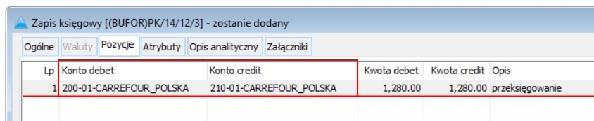 Nieprawidłowe księgowanie na dwa konta rozrachunkowe w jeden pozycji dekretu