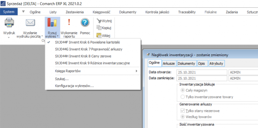 Inwentaryzacja ERP XL - sprawdzenie inwentaryzacji