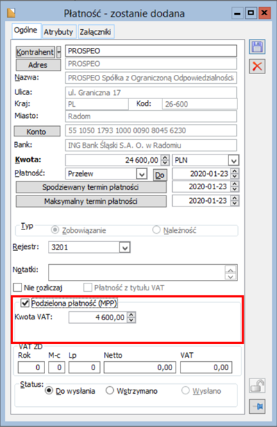 podzielona płatność w ERP XL