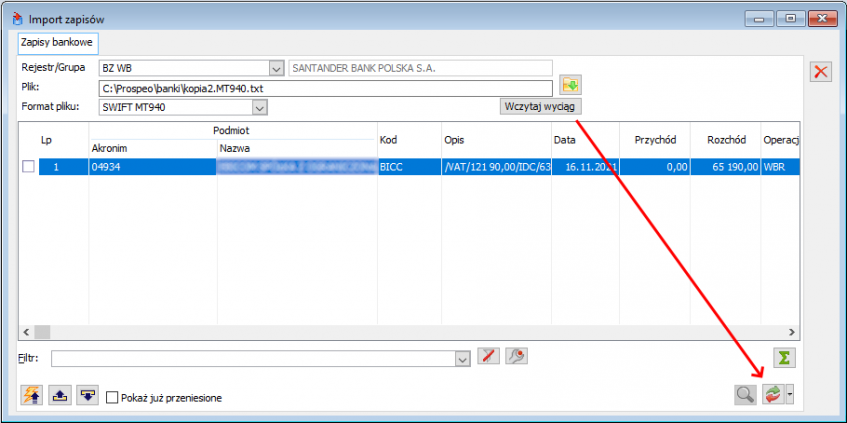 Automatyczne rozliczenie podczas importu wyciągu bankowego