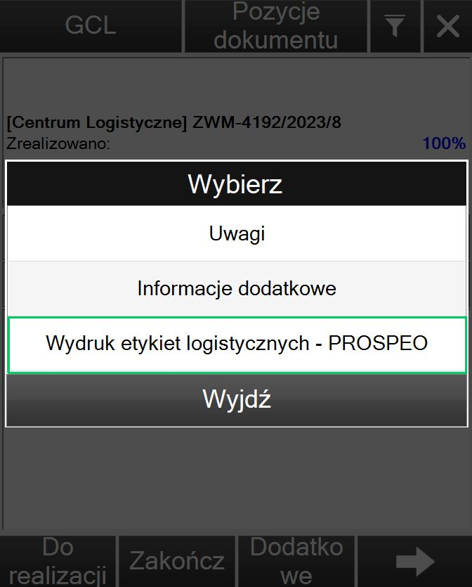 sxz126 Zastosowanie standardów gs1 - opcja wydruku etykiet logistycznych